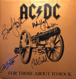 Ac/dc For Those About To Rock Lp Originally Autographed By Brian Angus Malcolm