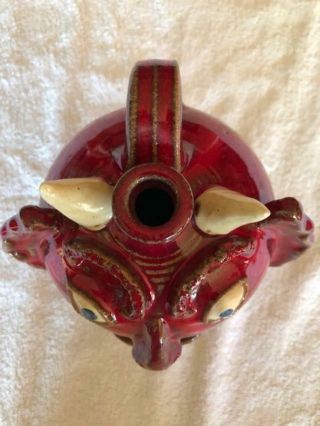 A.  V.  Smith Devil Face Jug Southern Folk Art Primative Pottery Estate Find 9