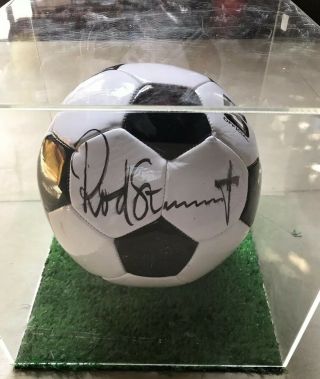 Rod Stewart Soccer Ball Football Signed/w Case