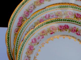 24 pc Limoges France Dinnerware set for 6 people Double Gold Pink 4
