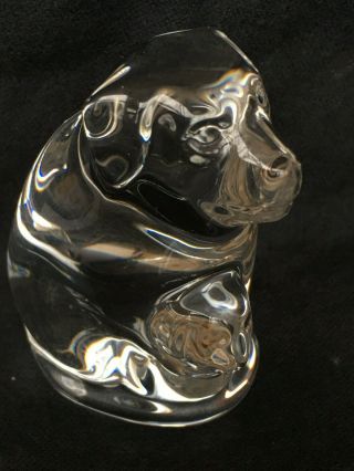 Rare Steuben Dog With Puppy Art Glass Heart Animal Lover Ornamental