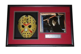 Framed Kane Hodder Signed Jason Voorhees Mask Friday The 13th Jsa Witnessed