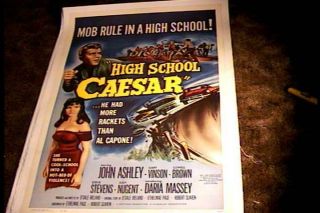 High School Caesar Orig Movie Poster 1960 Linen Bad Girl Fast Cars Jd