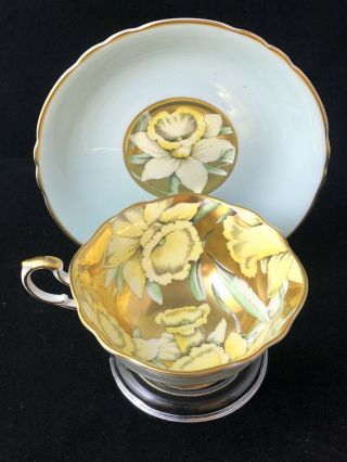 Stunning Paragon Gold Daffodil Cup & Saucer