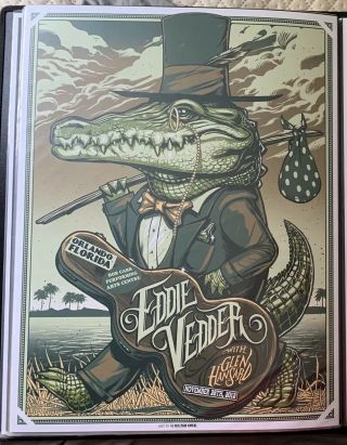 Eddie Vedder Orlando Florida Munk One Poster 2012 Rare