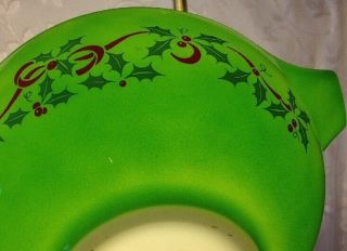 RARE Pyrex HTF Merry Christmas Happy Year GREEN Mixing Cinderella Bowl 443 6