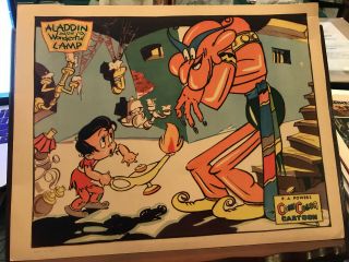 Aladdin And The Wonderful Lamp 1934 Powers 11x14 " Animation Comic Color Lobby