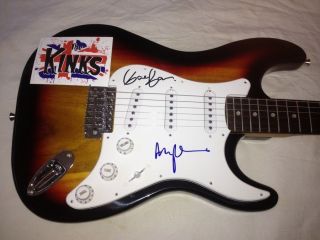 Ray Davies Signed Guitar X2 Dave Davies The Kinks Proof