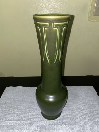 13 1/2 " Rookwood Green Arts & Crafts Vase 1917