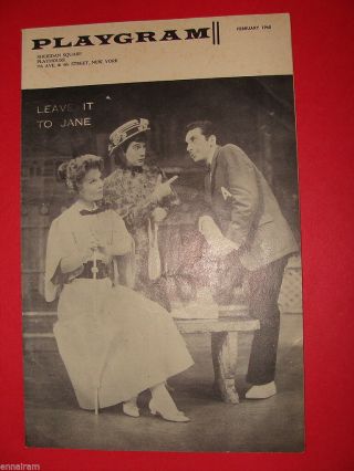 1960 Ny Playbill Leave It To Jane Playgram George Segal Version A Jerome Kern