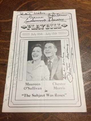 Maureen O’sullivan Autographed Lakewood Theatre,  Skowhegan,  Maine Program