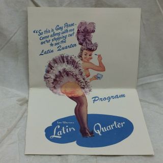 Vintage 1949 Advertising Mailing Lou Walters Latin Quarter Pin Up Gal