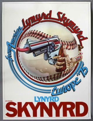 Lynyrd Skynyrd - Mega Rare Vintage 1975 European Concert Tour Poster
