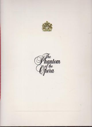 The Phantom Of The Opera Play Program 1990s Andrew Lloyd Webber