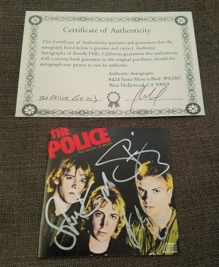 The Police - Hand Signed All 3 Members Sting Stewart Copeland Andy Summers