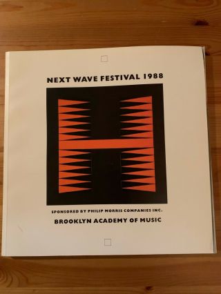 Bam Next Wave Festival Program 1988 Robert Wilson David Byrne Nyc Art Scene