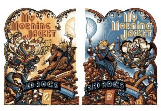 My Morning Jacket Red Rocks Posters - Burwell Reno Aug 2 & 3.  Signed Ap Set.