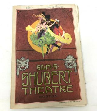 Shubert Theatre Boston Program C1917 Wwi Great Ads Al Jolson Art Nouveau