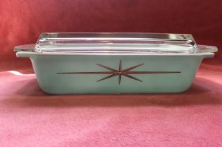 Rare Pyrex Starburst Turquoise 2 Qt Casserole 575 - B Space Saver With Lid