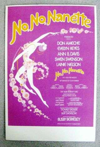 Theater Poster Window Card No,  No,  Nanette Don Ameche Evelyn Keys