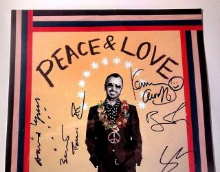 RINGO STARR 2014 DAVID LYNCH FOUNDATION EVENT POSTER SIGNED BY 7 w/ COX RARE 2