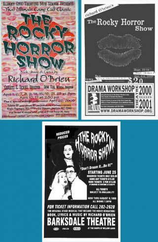 Rocky Horror Show Theatre Posters 1998,  2000 & 2005