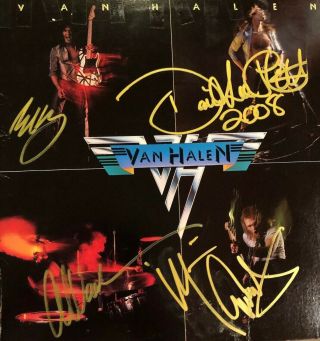 Van Halen Lp Originally Autographed By Roth Eddie Alex Michael