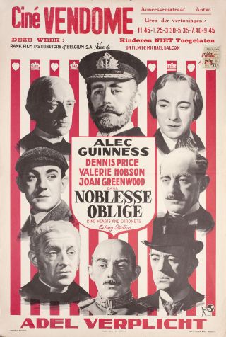 Kind Hearts And Coronets R1950s Belgian Poster