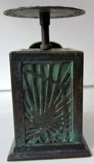 1910 Tiffany Studios York Bronze & Favrile Glass Pine Needle Letter Scale 2