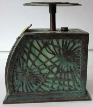 1910 Tiffany Studios York Bronze & Favrile Glass Pine Needle Letter Scale 5