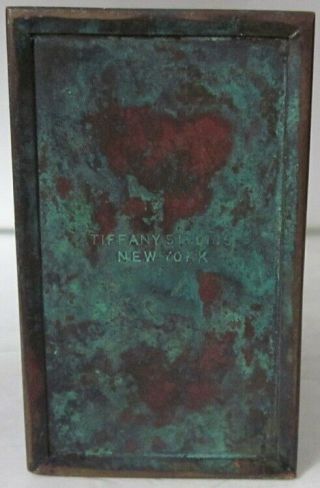 1910 Tiffany Studios York Bronze & Favrile Glass Pine Needle Letter Scale 8