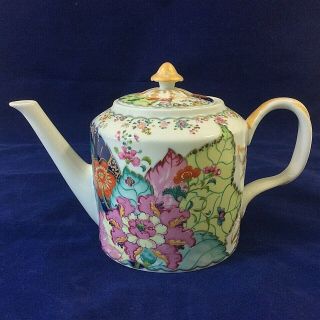 Mottahedeh Tobacco Leaf Teapot Based On 18th Century Chinese 5 Cup 6.  25 " H