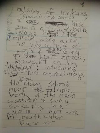 Marc Bolan Hand Written Page