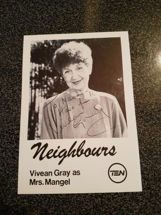 Neighbours Signed Fan Cast Card - Vivean Gray Ultra Rare 1987