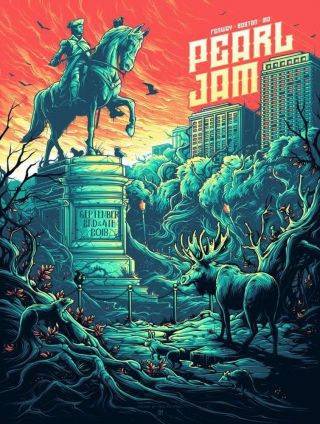 Pearl Jam 5 Concert Poster Set Boston Fenway Park September 2nd & 4th
