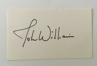 John Williams Signed Autographed 3x5 Card Full Bas Beckett Letter Star Wars Jaws