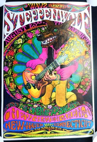 Rolled Vintage Steppenwolf Haven (ct) Concert Poster W/matching Handbill