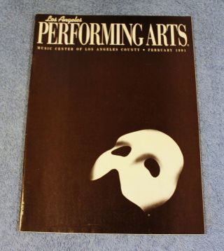 Phantom Of The Opera Playbill 1991 Ahmanson Los Angeles Crawford Kristien Munro