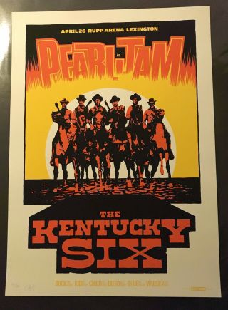 Pearl Jam Concert Poster - Ap Signed/ ’d 45/125 - “the Kentucky Six” - Lexington Ky