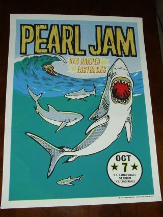 Pearl Jam Poster Two Dimensions Florida Fl 1996 Ben Harper Fastbacks Ames Bros
