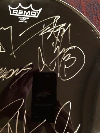 KISS 15” Drumhead Originally Autographed By Simmons Stanley Frehley Criss 3