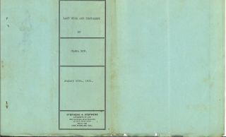 Clara Bow ' s LAST WILL AND TESTAMENT August 10,  1931 20 Pages Complete 2