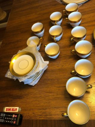 Lenox Westchester Cups And Saucers / Set Of 12