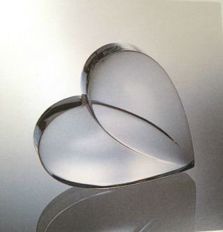 Crystal Steuben Art Glass Loving Heart Paperweight Love Cupid Gift