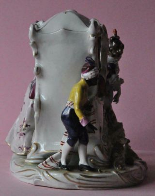 Great Porcelain Volkstedt Dresden Lace Figurine Germany Carriage Figural Group 7