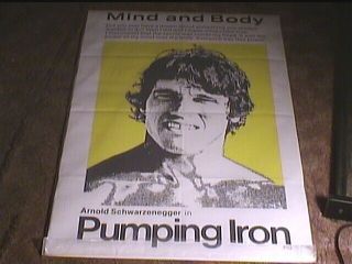 Pumping Iron " B " 1977 Orig 27x41 Movie Poster Rare Schwarzenegger Body Building