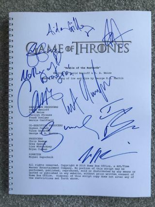 Game Of Thrones Cast Signed Script Harington/turner/clarke/dinklage