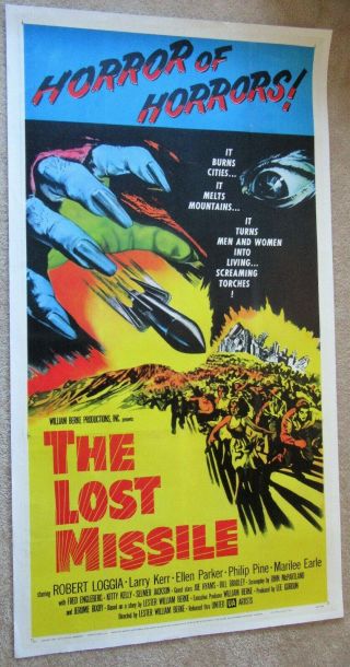 Lost Missile 1958 3sht Movie Poster Linen Ex