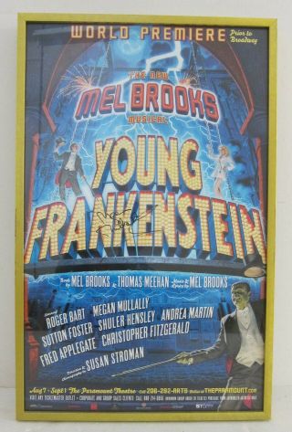 Mel Brooks Young Frankenstein The Musical Poster Signed By Megan Mullally 14x22