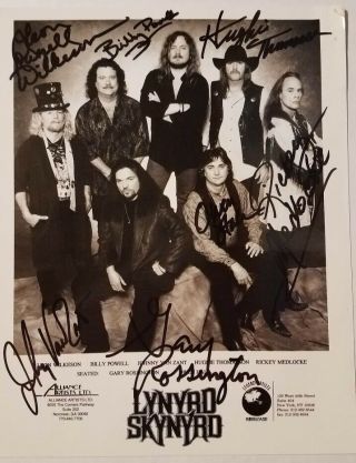 Lynyrd Skynyrd Signed Press Release Photo From 1997